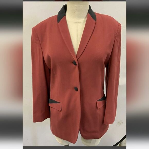 Vintage 80s Armani Red Equestrian Blazer Sport Jacket Read Discrimination - Picture 4 of 16